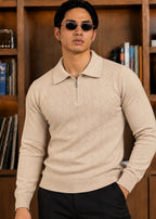 The Nordic-knit Polo-Tan