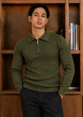 The Ember-Knit Polo-Olive