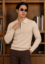 Milano Knit Polo-Tan