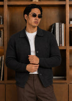 LUXE-WHOOL SHACKET-BLACK