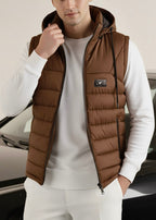 LOGO SLEEVELESS JACKET-BLACK