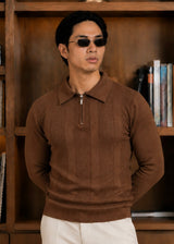 Riviera Knit Polo-Brown