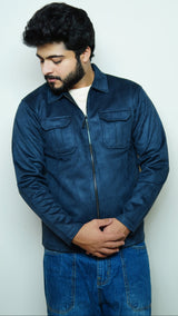 Veluxe Navy Suede Zip-Up Upper
