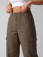 Women Paper Cotton Cargo Pants