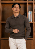 The Ember-Knit Polo-Gray