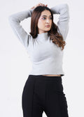 THE RIB FULL-SLEEVES HIGH-NECK-GRAY