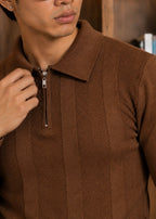 Riviera Knit Polo-Brown