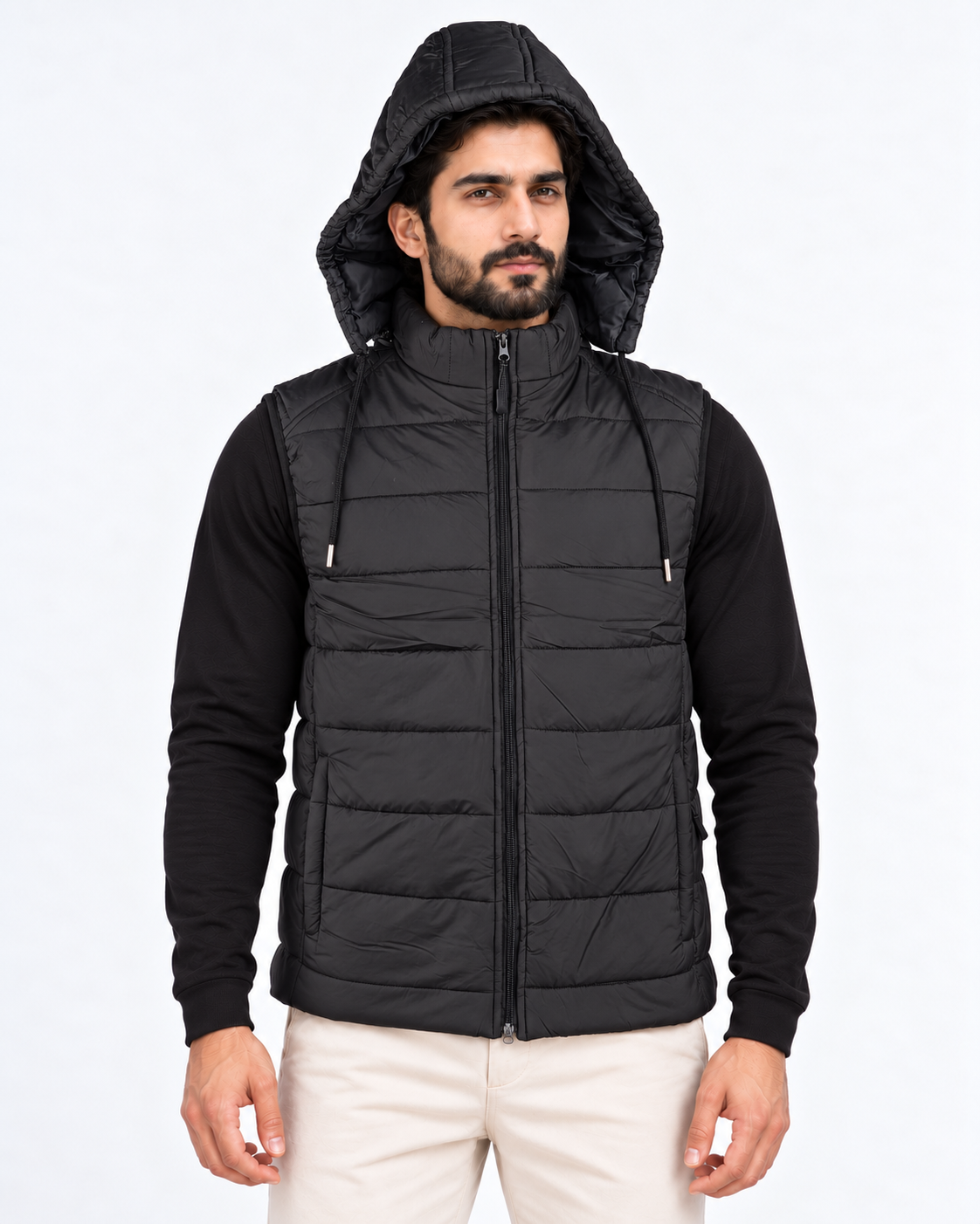 Elovery Men’s Black Puffer Vest – Lightweight Insulated Sleeveless Jacket