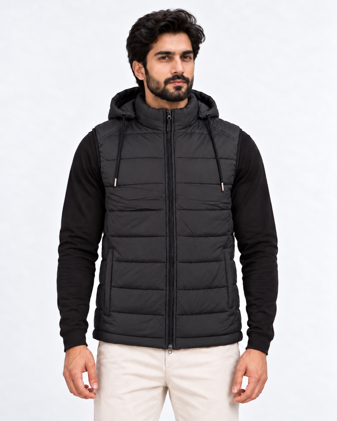 Elovery Men’s Black Puffer Vest – Lightweight Insulated Sleeveless Jacket