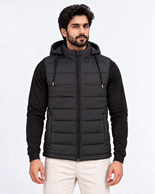Elovery Men’s Black Puffer Vest – Lightweight Insulated Sleeveless Jacket