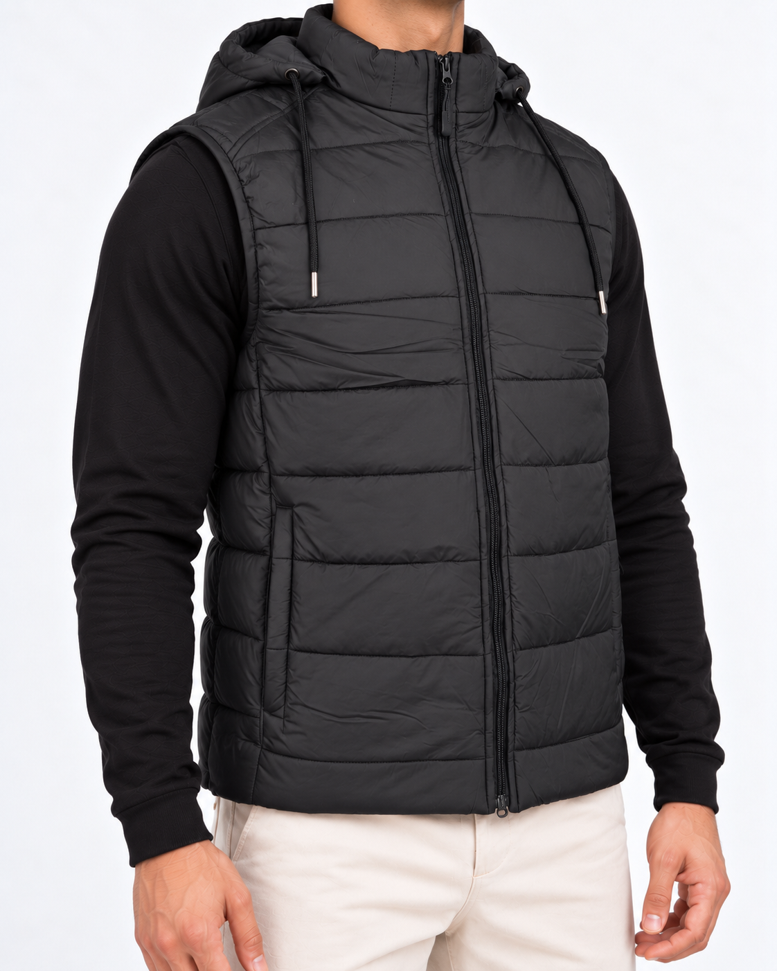 Elovery Men’s Black Puffer Vest – Lightweight Insulated Sleeveless Jacket
