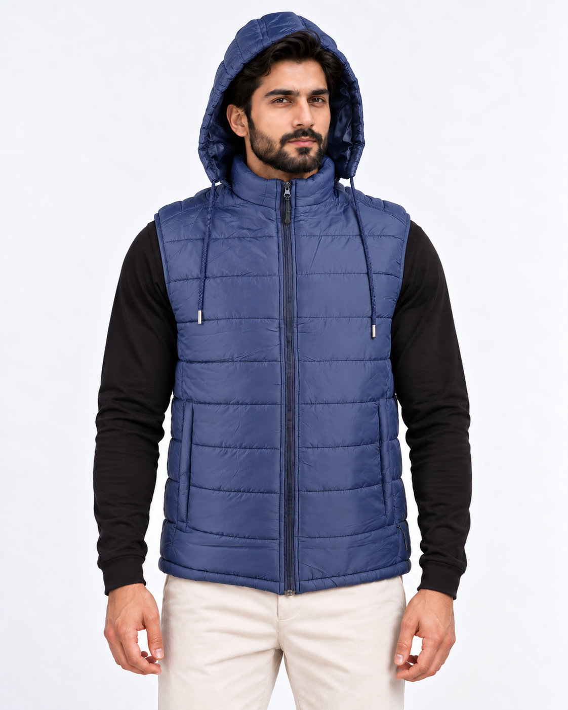 Elovery Men’s Navy Blue Puffer Vest – Lightweight Insulated Sleeveless Jacket