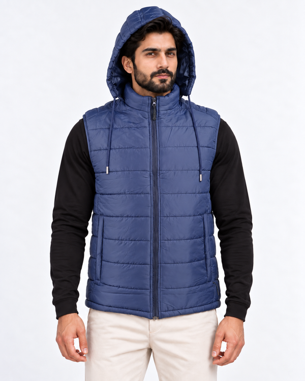 Elovery Men’s Navy Blue Puffer Vest – Lightweight Insulated Sleeveless Jacket