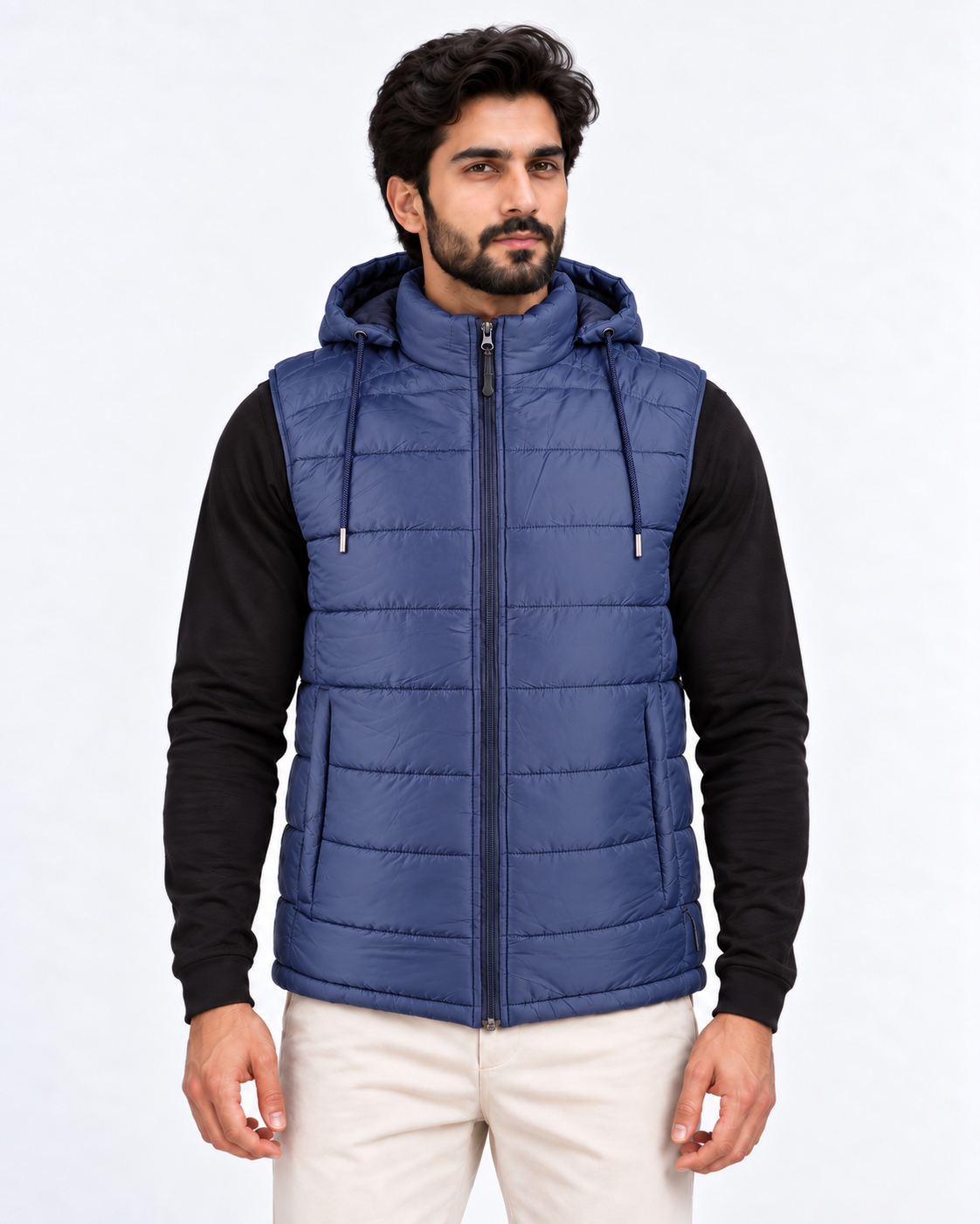Elovery Men’s Navy Blue Puffer Vest – Lightweight Insulated Sleeveless Jacket