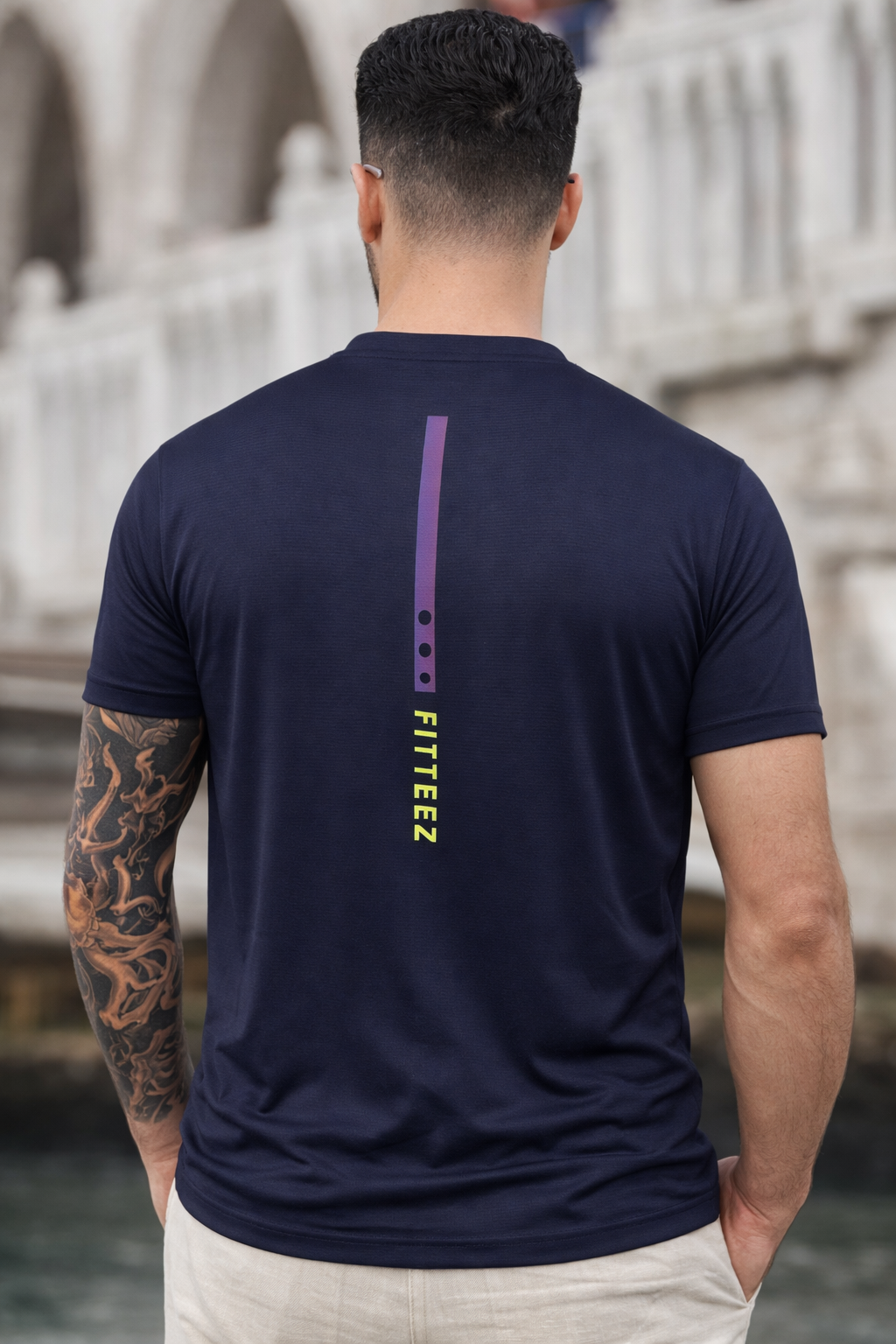 THE STRETCH-PRO TEE-NAVY BLUE