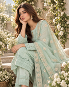 PC-46 Silk Embroidered 3 Piece Stitched Suit