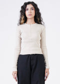 THE FULL-SLEEVES RIB SHIRT-SKIN TAN