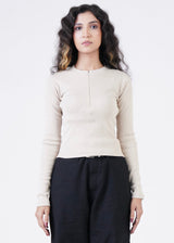 THE FULL-SLEEVES RIB SHIRT-SKIN TAN
