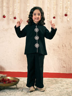 Girls Winter 2Pcs Embroidered Suit VG182-B