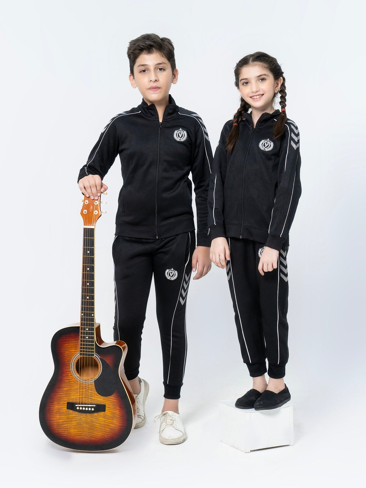Mock Neck Tracksuit For Boys & Girls, Fleece #VWT012-B