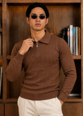 The Nordic-knit Polo-Brown