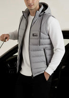 LOGO SLEEVELESS JACKET-BLACK