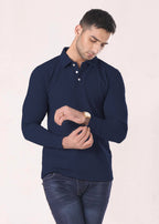 NAVY-BLUE TEXTURED SHIRT-FT