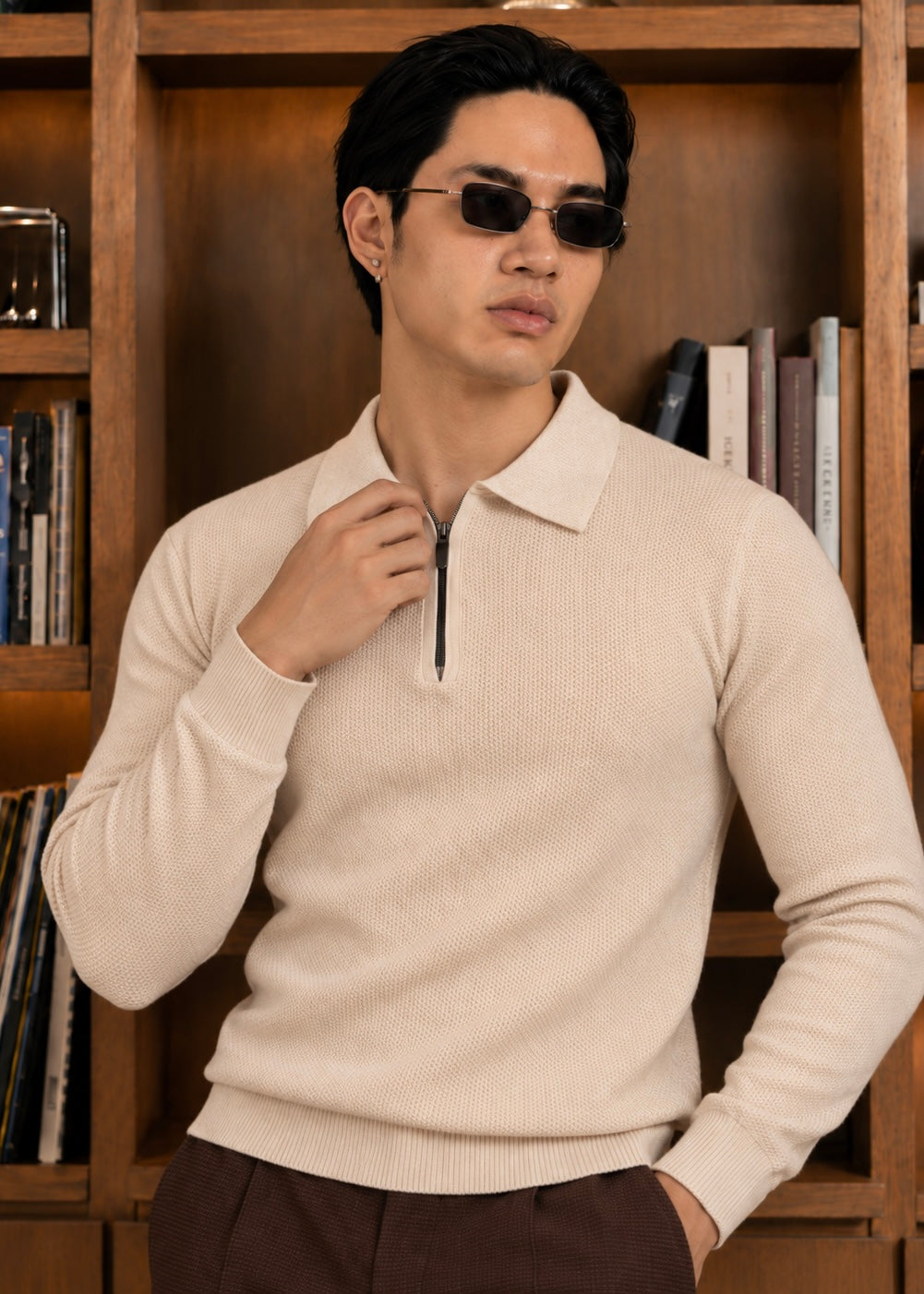 Milano Knit Polo-Tan