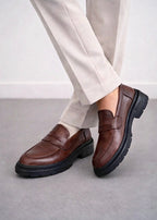 005 IMPORTED SHOES WITH RUBBER SOLE-BROWN
