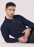 NAVY-BLUE TEXTURED SHIRT-FT
