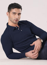 NAVY-BLUE TEXTURED SHIRT-FT