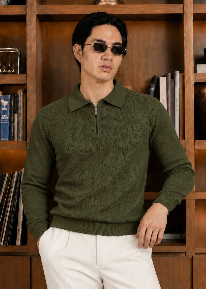 Milano Knit Polo-Olive
