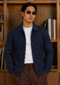 LUXE-WHOOL SHACKET-NAVY