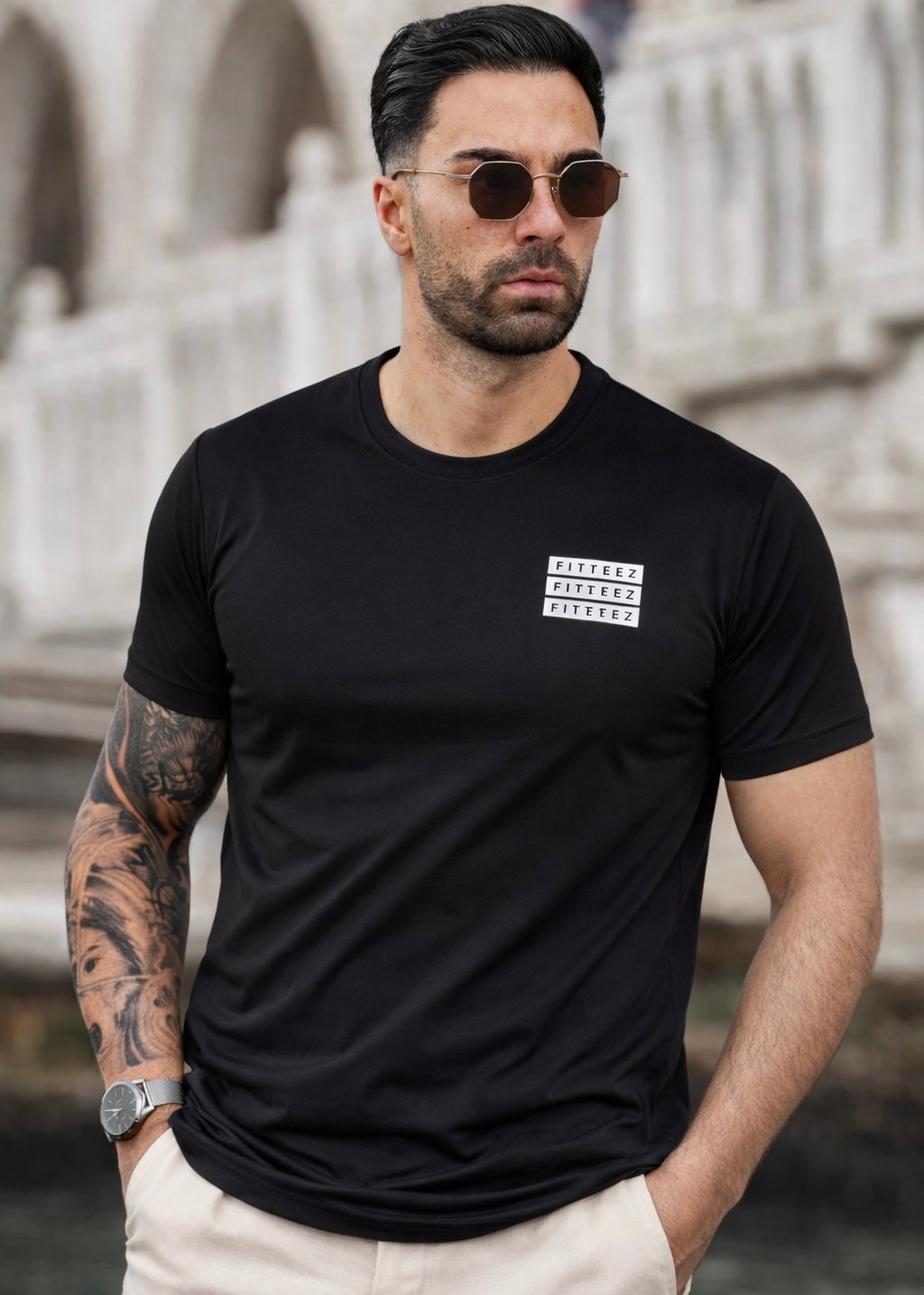 THE STRETCH-PRO TEE-BLACK