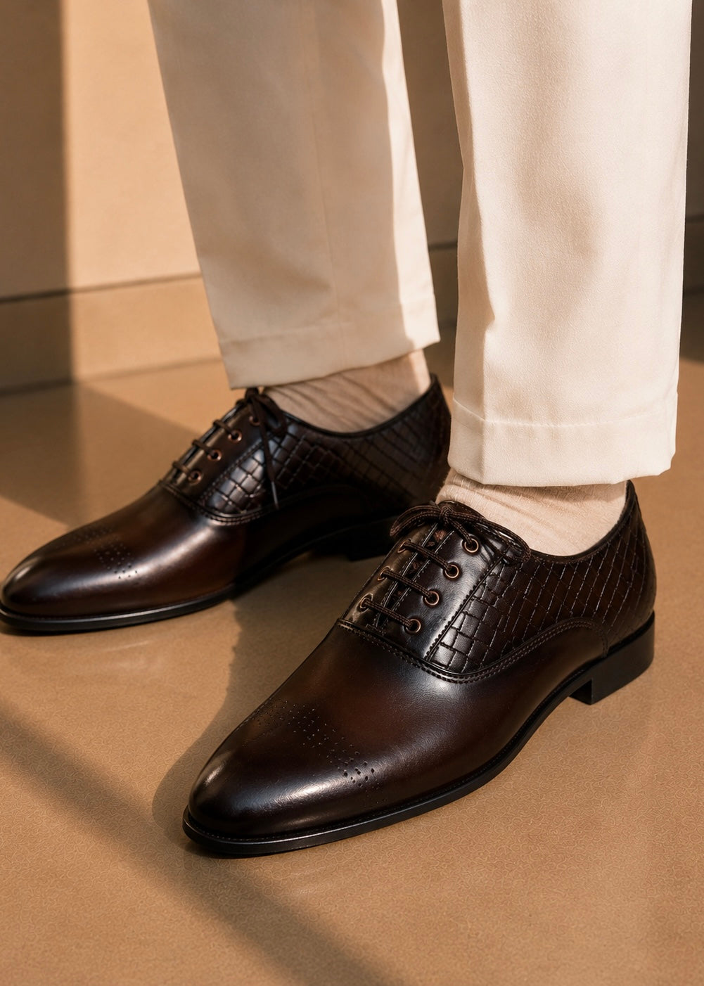 0099 LUXURIOUS BROWN CLASSIC SHOES-FT