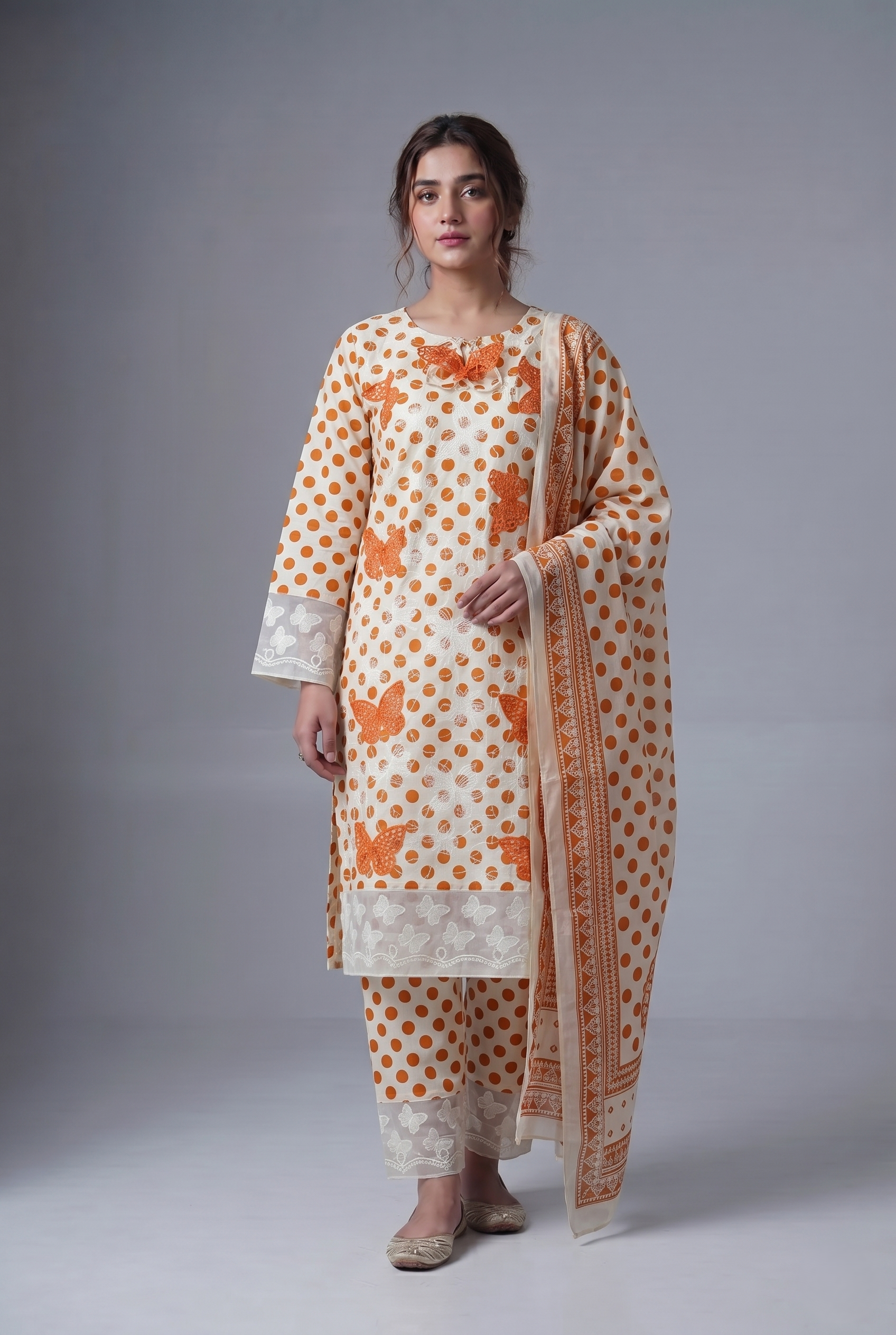 PC- 502 Printed Embroidered Stitched Suit 3PC