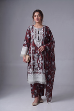 PC-150 Printed Embroidered Stitched Suit 3PC