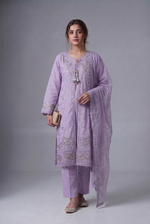 PC-202 Embroidered Stitched Long Gown Suit 4PC