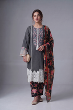 PC-102 Printed Embroidered Stitched 3PC Suit
