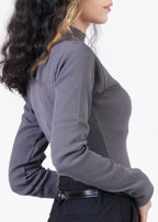 THE RIB FULL-SLEEVES HIGH-NECK-CHARCOAL