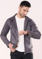 GRAY SUEDE JACKET-FT