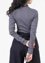 THE RIB FULL-SLEEVES HIGH-NECK-CHARCOAL