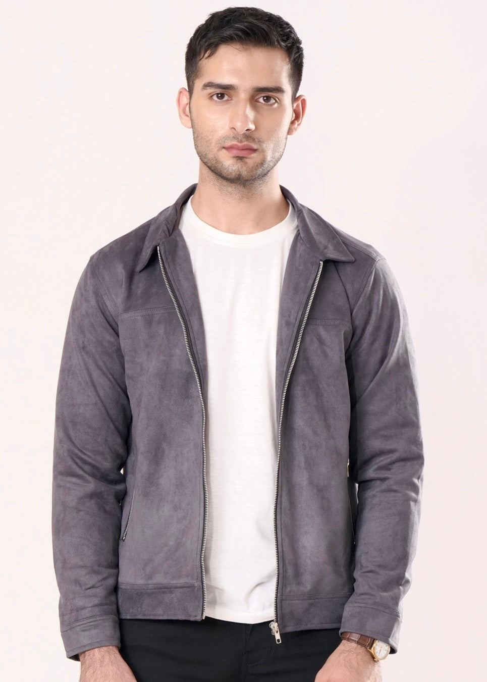 GRAY SUEDE JACKET-FT