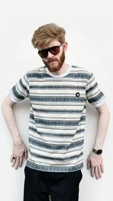 The Emerald Drift Tee – Striped Elegance