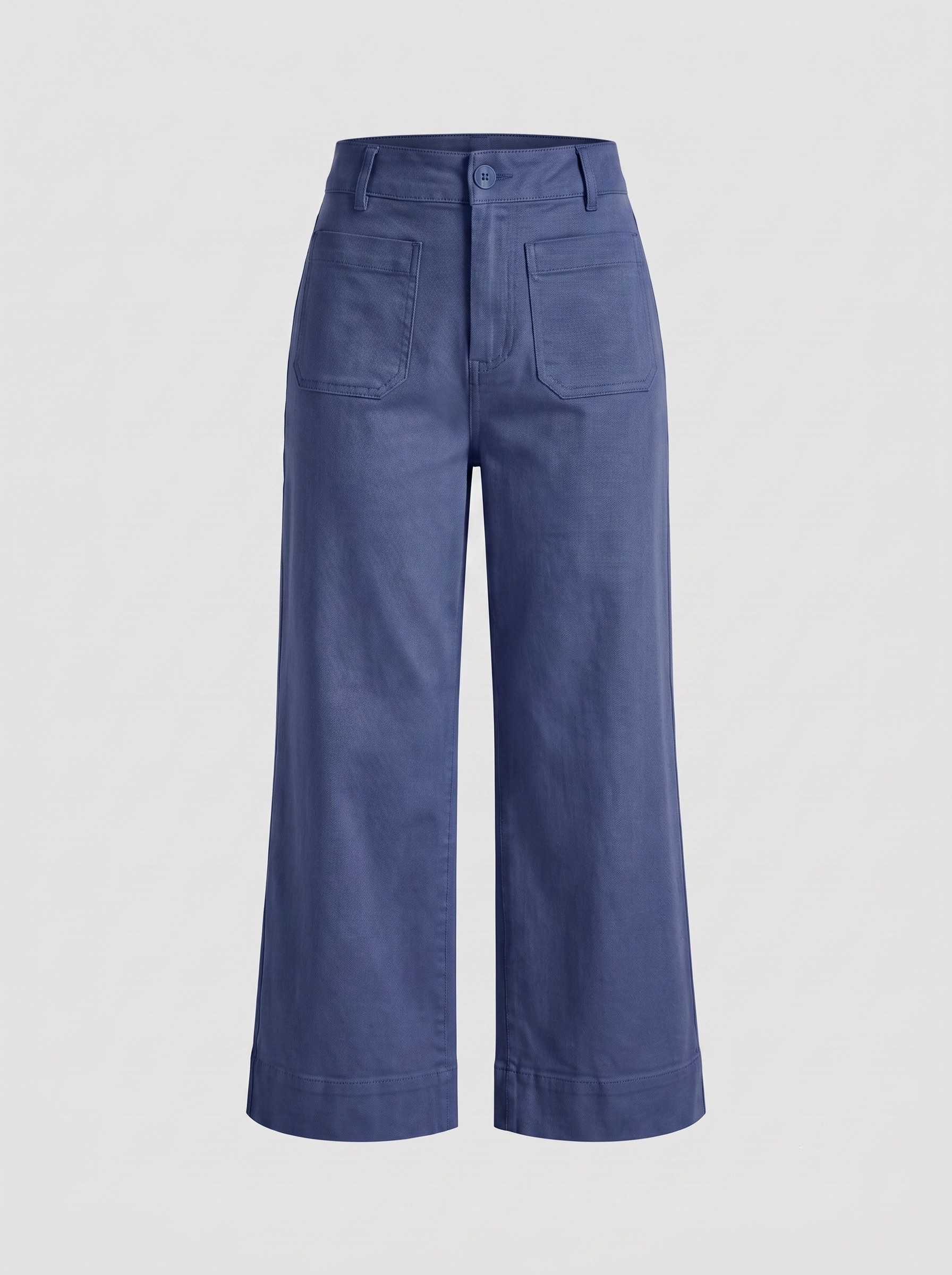 Women Cotton Wide Leg Pants - Dusty Blue