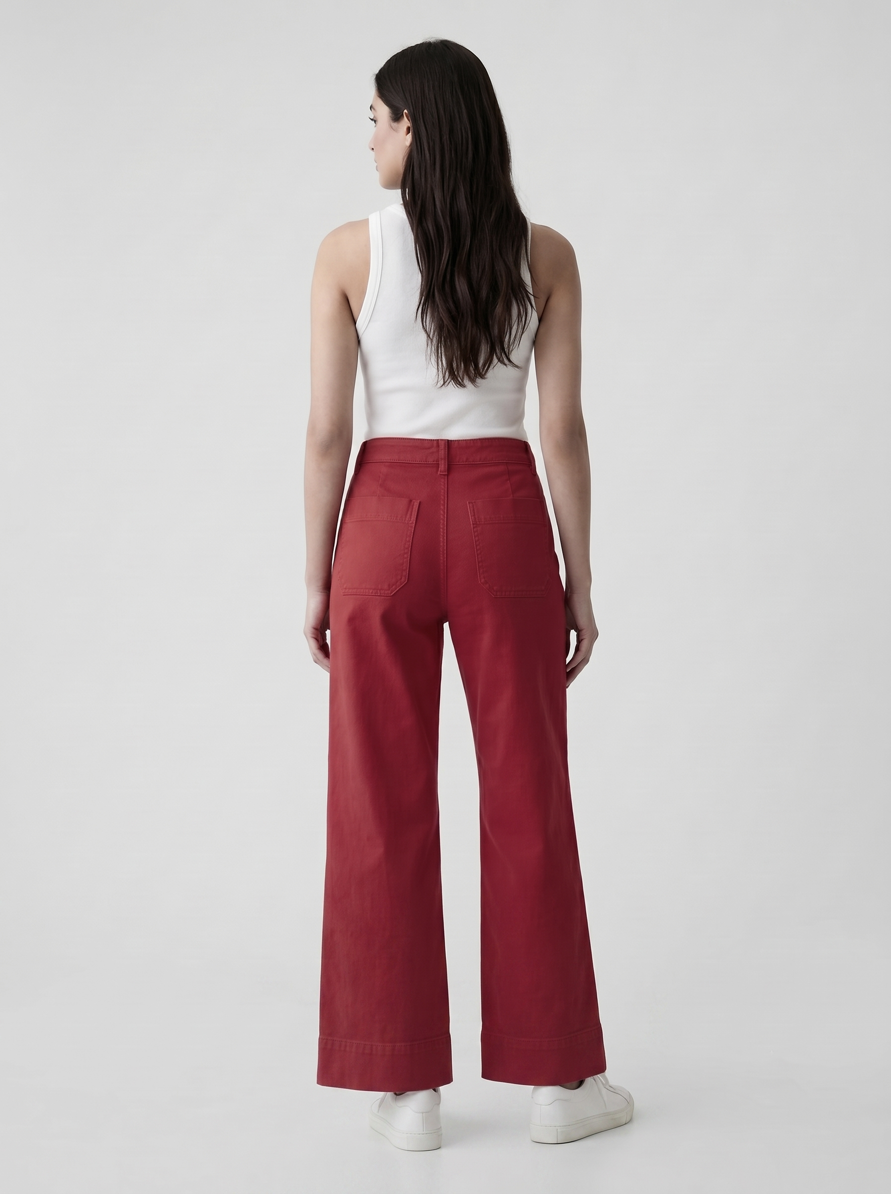 Women Cotton Wide Leg Pants - Maroon