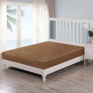 Terry Waterproof Mattress Protector- Brown