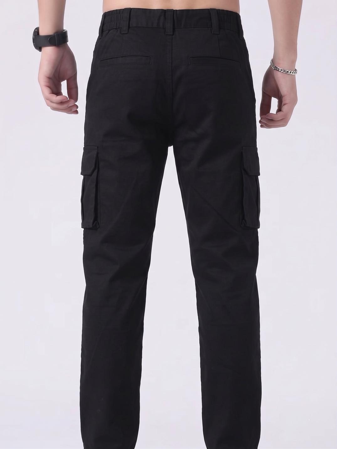 Men Cargo Trousers - Black