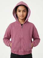 Pink Aura Acid Wash Cotton Hoodie