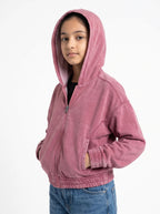 Pink Aura Acid Wash Cotton Hoodie
